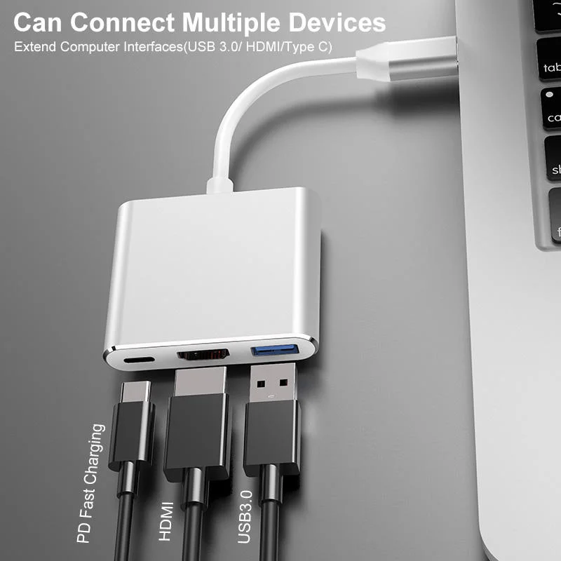 3 in 1 Computer USB 3,0 HD Mi Pd schnell Hub des Ladetyps C