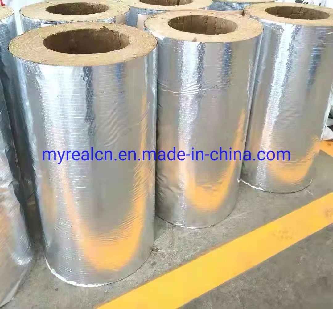 El material de aislamiento ignífugo ignífugo tubo de aislamiento de lana de roca en China con una lámina de aluminio