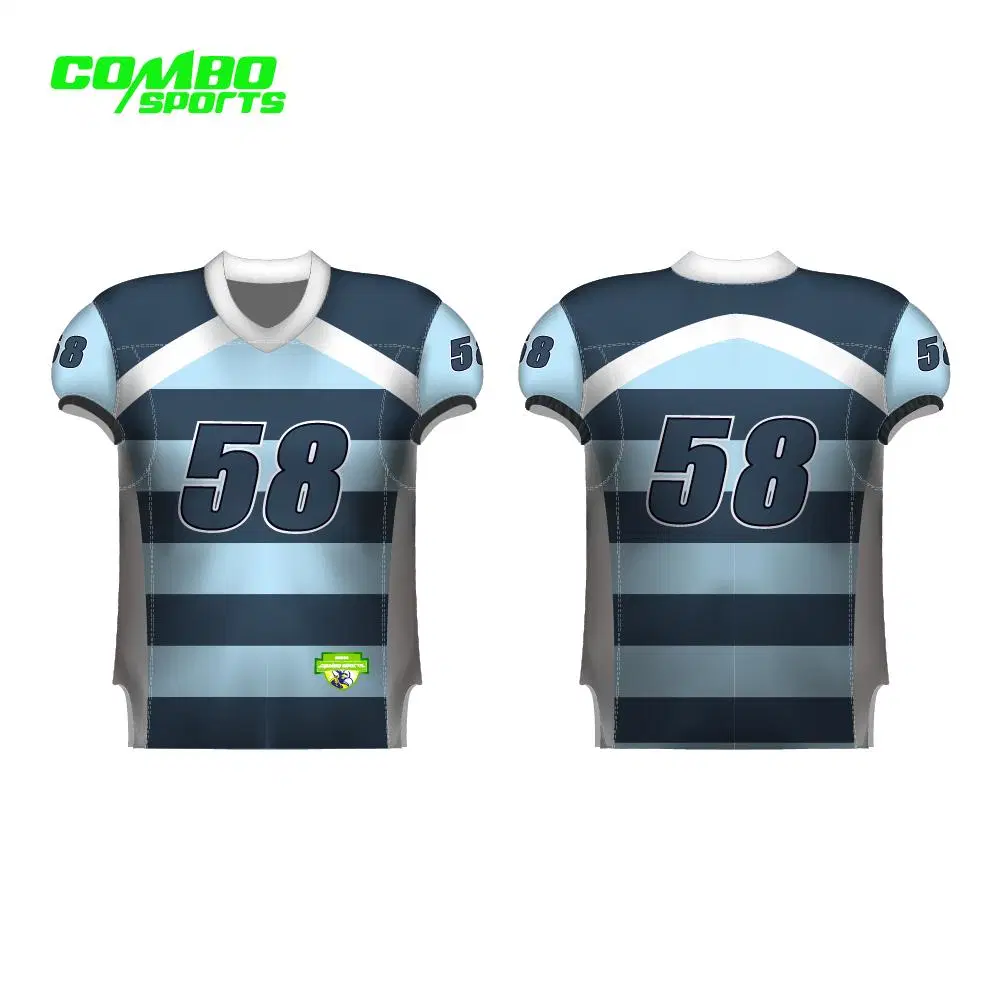 High Quality Custom American Football Jersey White Rugby Jersey Printed Team Name Number Game Training Football Shirt Men/Youth