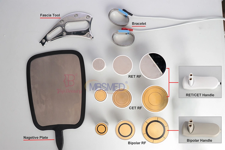 Nueva llegada Smart Tecar Terapia Fisioterapia 448kHz dispositivo de eliminación de celulitis Equipo delgado de Diatermia de Terapia Física Tecar