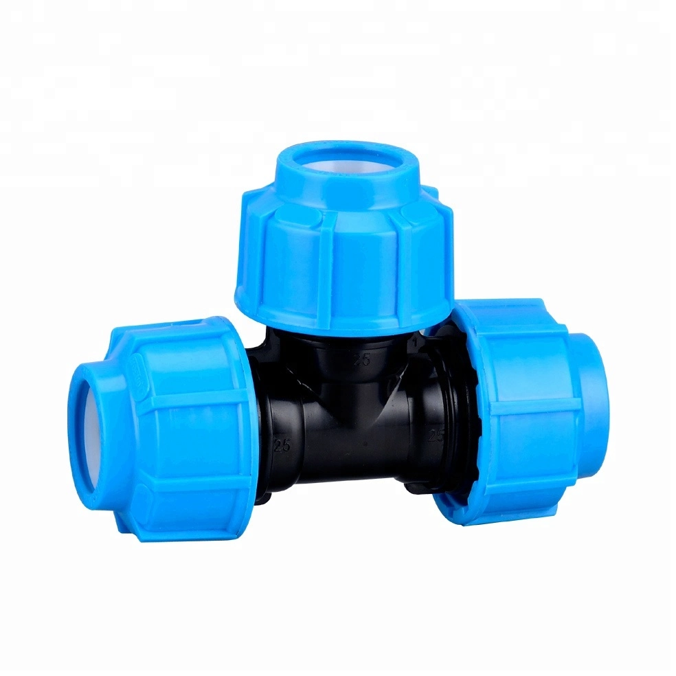 Plastic Quick Pipe Fitting for Irrigation Black PP Compression Reducing Tee