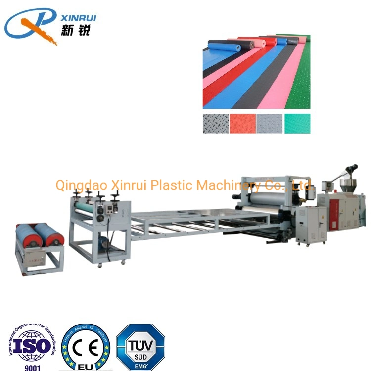 Single Double Color Home Bathroom PVC Plastic Calender Antislip Floor Foot Mat Carpet Sheet Extrusion Making Machine