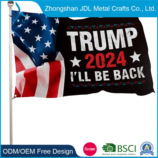 Wholesale/Supplier Promotional Items Election Results PVC Coated Fabric Donald Trum 2024 Advertising Feather Printing Craft Tigray Pole Bracket Block out Flag Banner