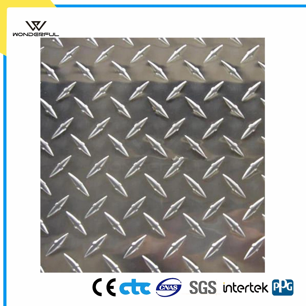 Antideslizante aislamiento térmico de aluminio anodizado con relieves de estuco de patrón de cuadros de aluminio de la cáscara de la hoja cuadriculada de contenedores