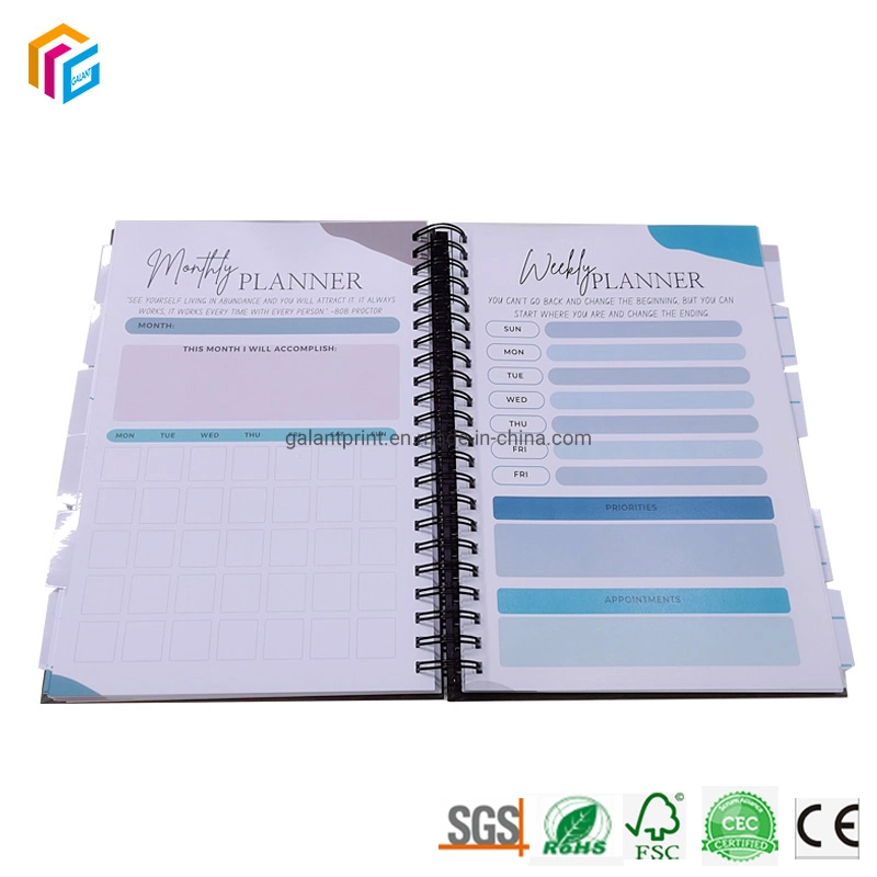 Custom Planner Printing Spiral Financial Planner Supplies Weekly Budget Planner Notebook