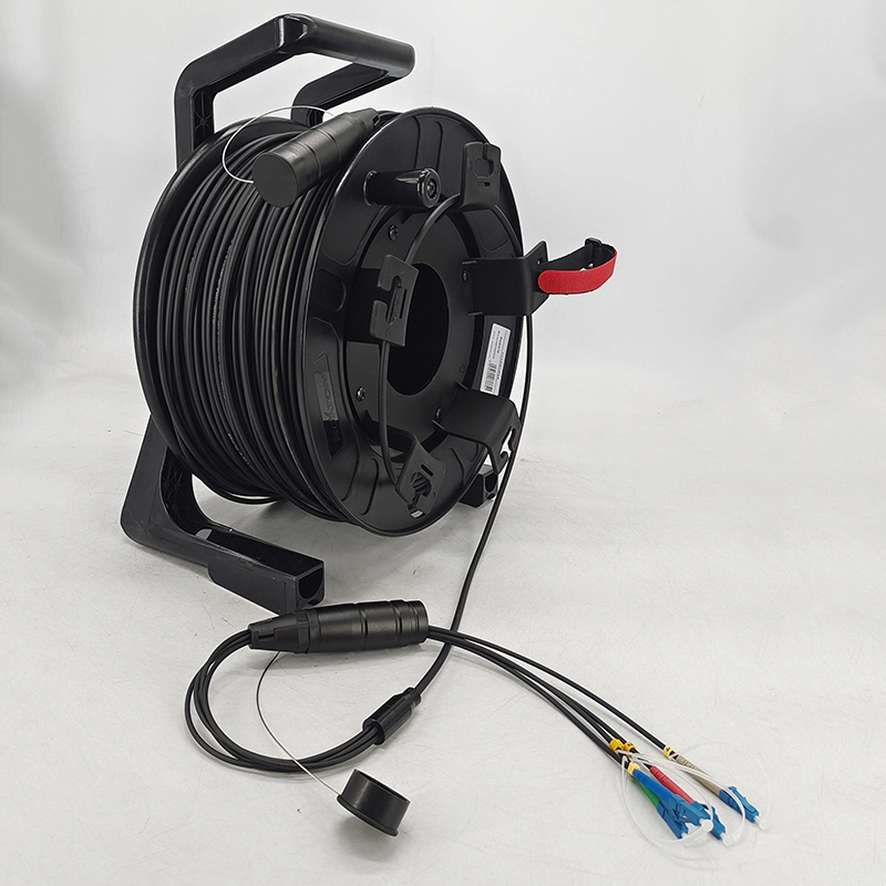 Tactical Portable Field Deployable Fiber Optic Cable Drum with LC Sc Connector