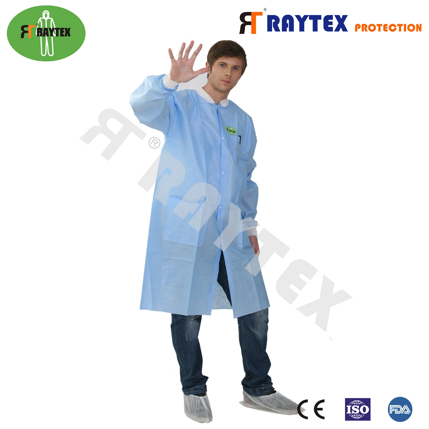 PP desechables/PE/SMS Nonwoven protectora Bata de laboratorio