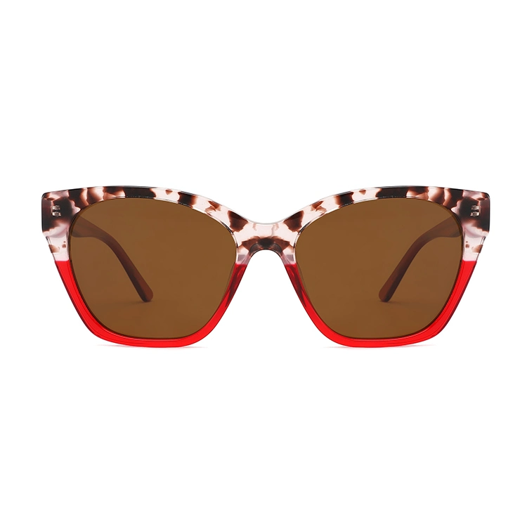 مصمم Acetate Lentes De Sol Fashion Big Frame OEM مستقطب نظارات شمسية من العدسة Leopard