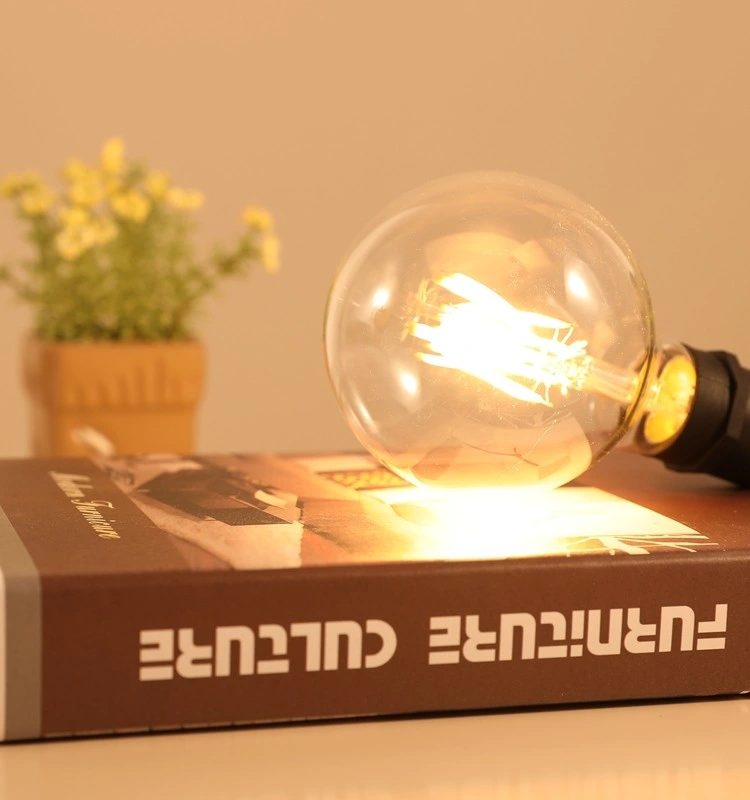 4W 6W 8W 10W G80 G95 G125 Lamp LED Filament Bulb, AC230V LED Light, All Glass Filament LED Lamp