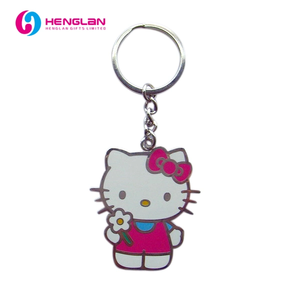 High quality/High cost performance  Key Holder Polish Enameled Metal Alloy Hello Kitty with Red Skirt Keychain