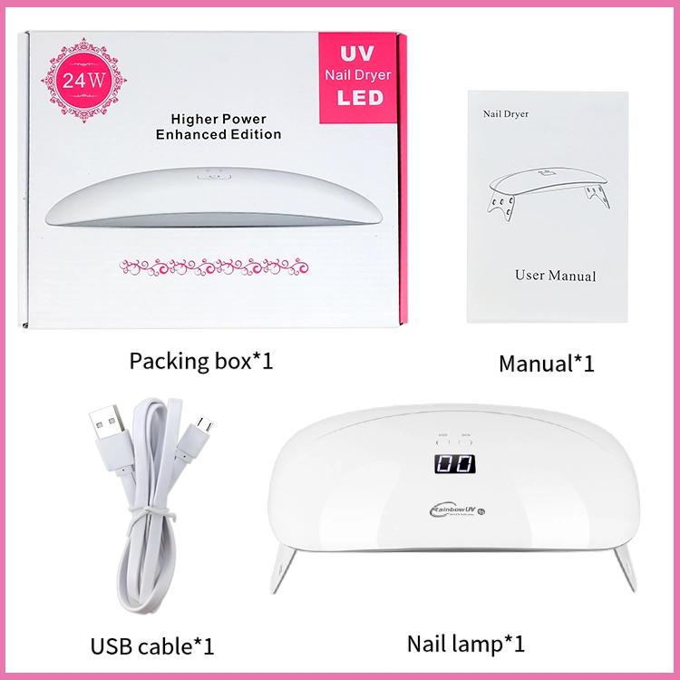 Hot Sale UV Lamp Sun Mini 24W LED UV Lamp Nail Dryer Portable USB Cable Sun Mini Nail Lamp for Gel Polish Curing