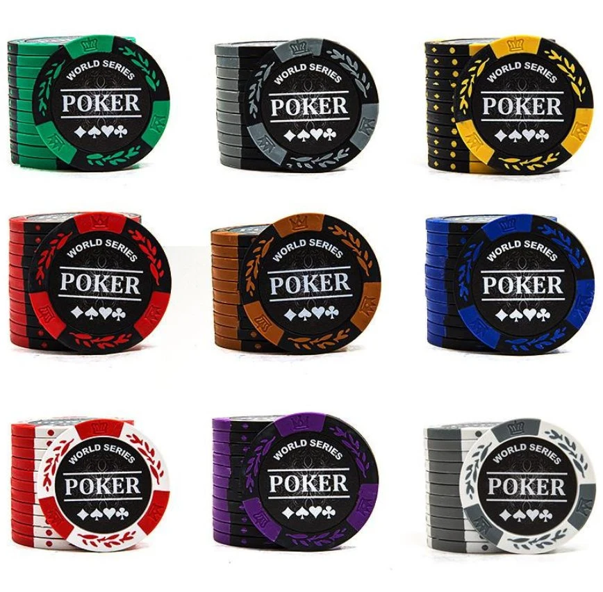 14G Double Color Crown Wheat Clay Chip Game Mahjong Texas Poker Chip