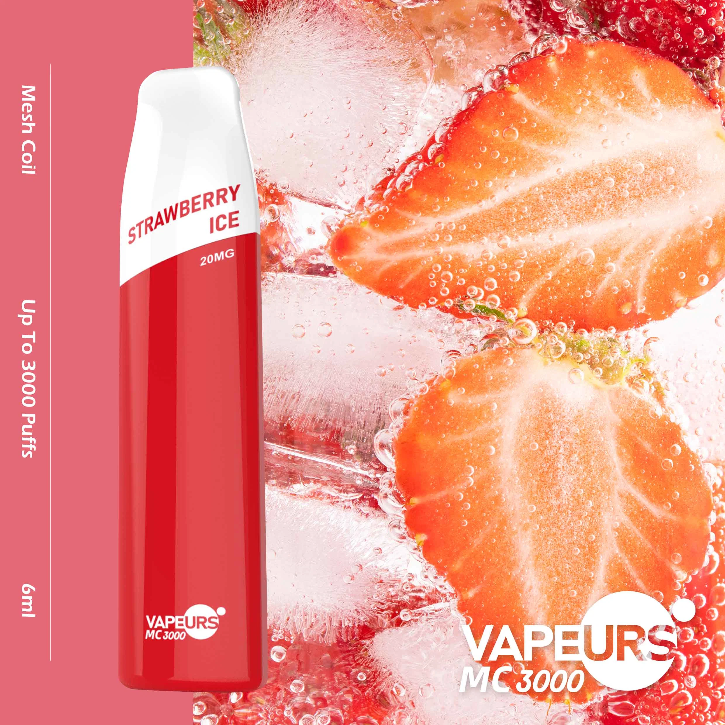 Fuerte Aroma Vapeurs 3000 inhalaciones de 2% de sal de Nico E Cig Puff Plus desechables vaporizador Vaper Wholesale Vape Pen narguile