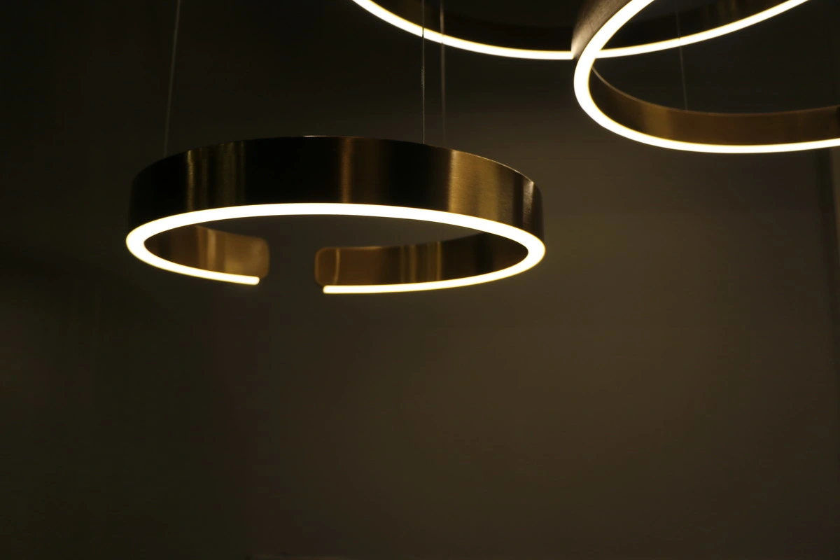 Dimmable C Shape Brushed Stainless Steel Pendant Lamp