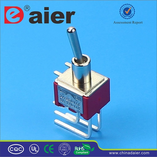 6A on on 6 Pin PCB Dpdt Mini Toggle Switch (MTS-202-C4)