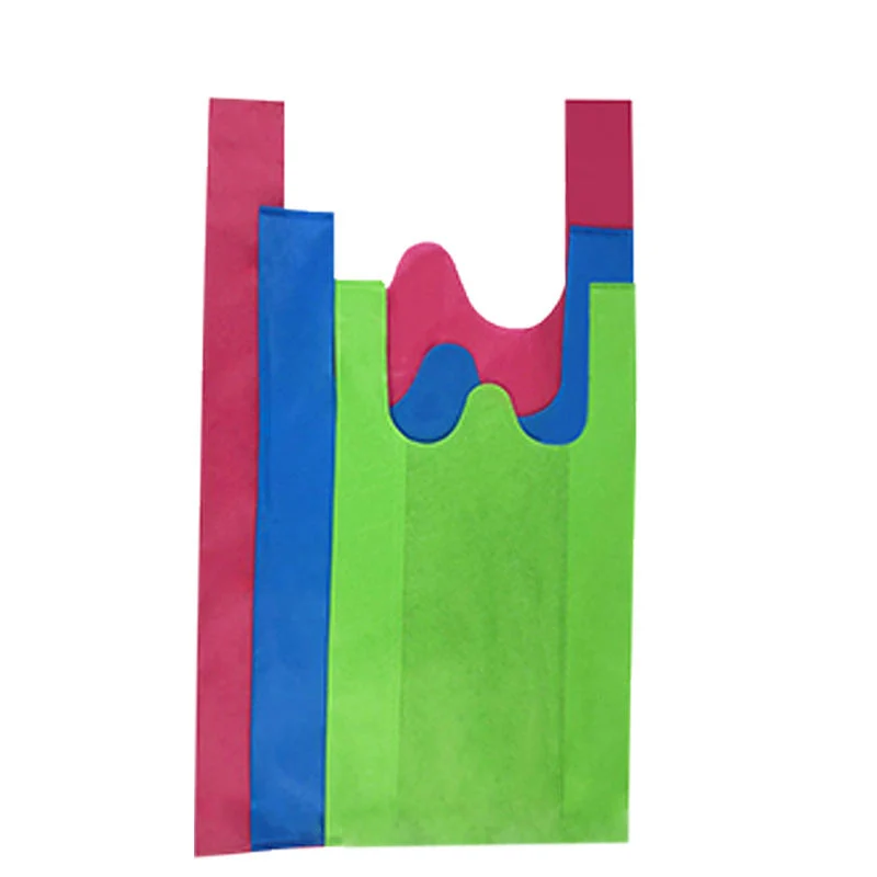 Customize Eco Friendly Fabric Reusable RPET PP Non-Woven Vest Shopping Tote Bags