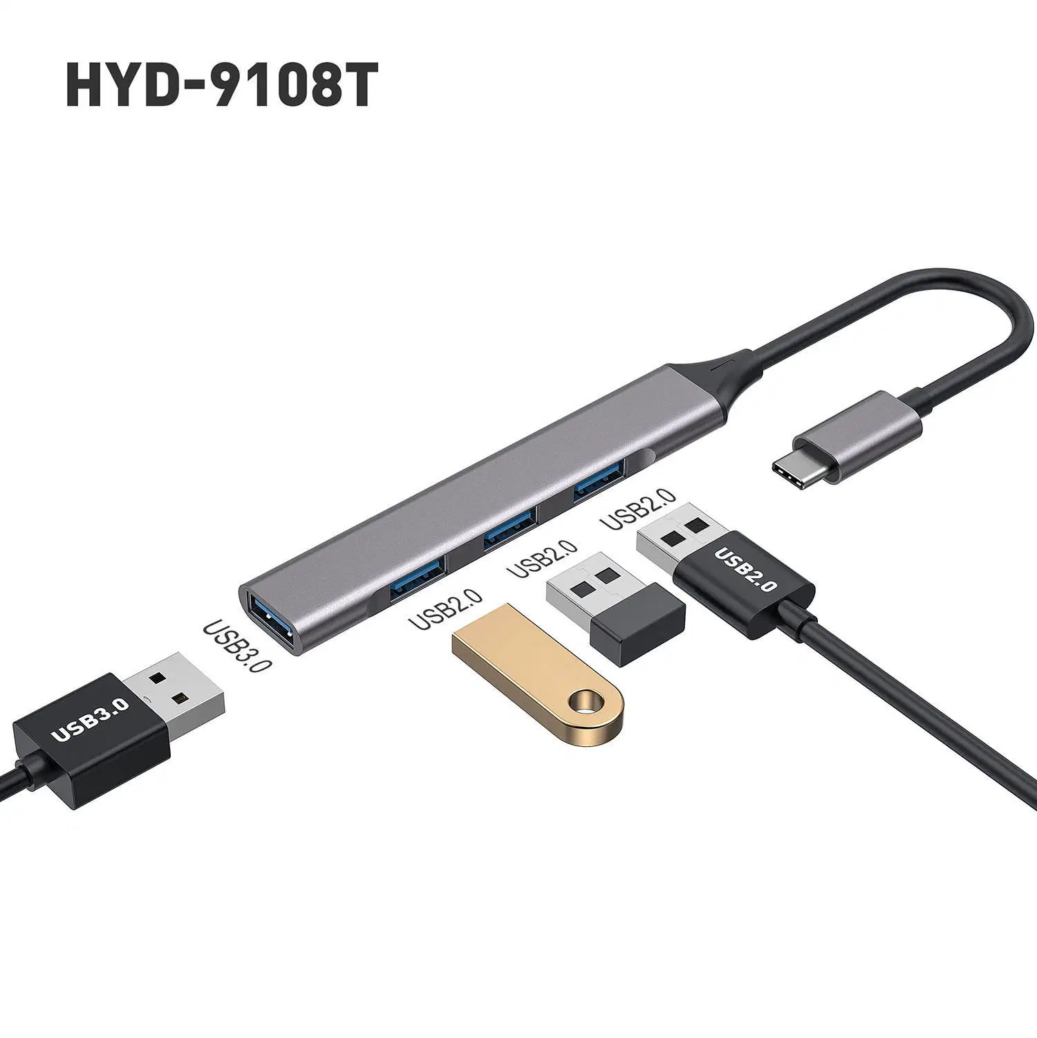 قاعدة توصيل محمولة بالجملة من النوع C إلى منفذ Ethernet PD موزّع USB USB USB3.0