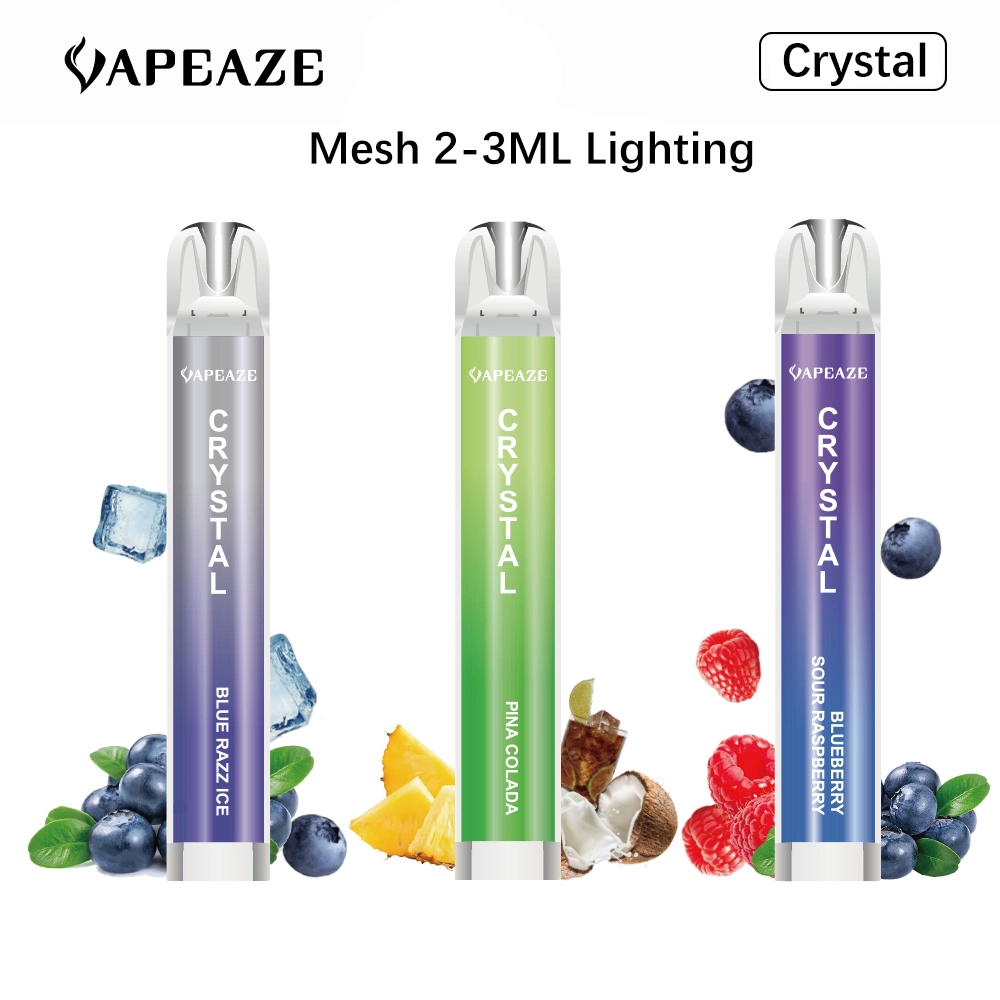 Vapeaze High Quality Mesh Coil Disposable Vape Pen 2ml 600 800 Puffs Crystal Tpd Mhra Electronic Cigarette Wholesale