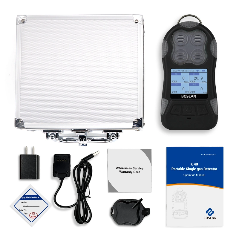 Gases 4 en 1 de Bosean detectando Co O2 lel H2S Gas portátil Detector para Co