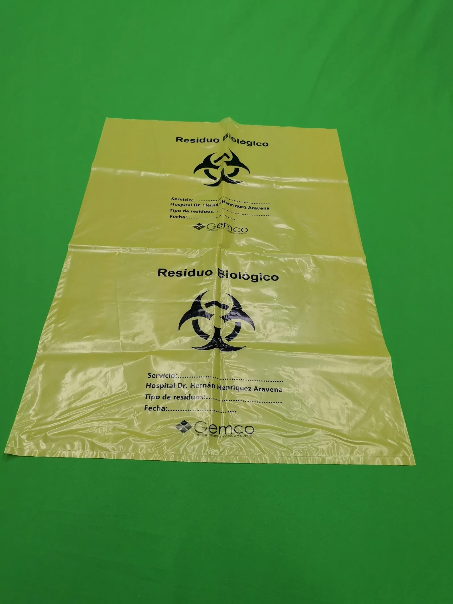 Yellow Bio Security Waste Bags, Bio Security Refuse Bags, One Side Printed