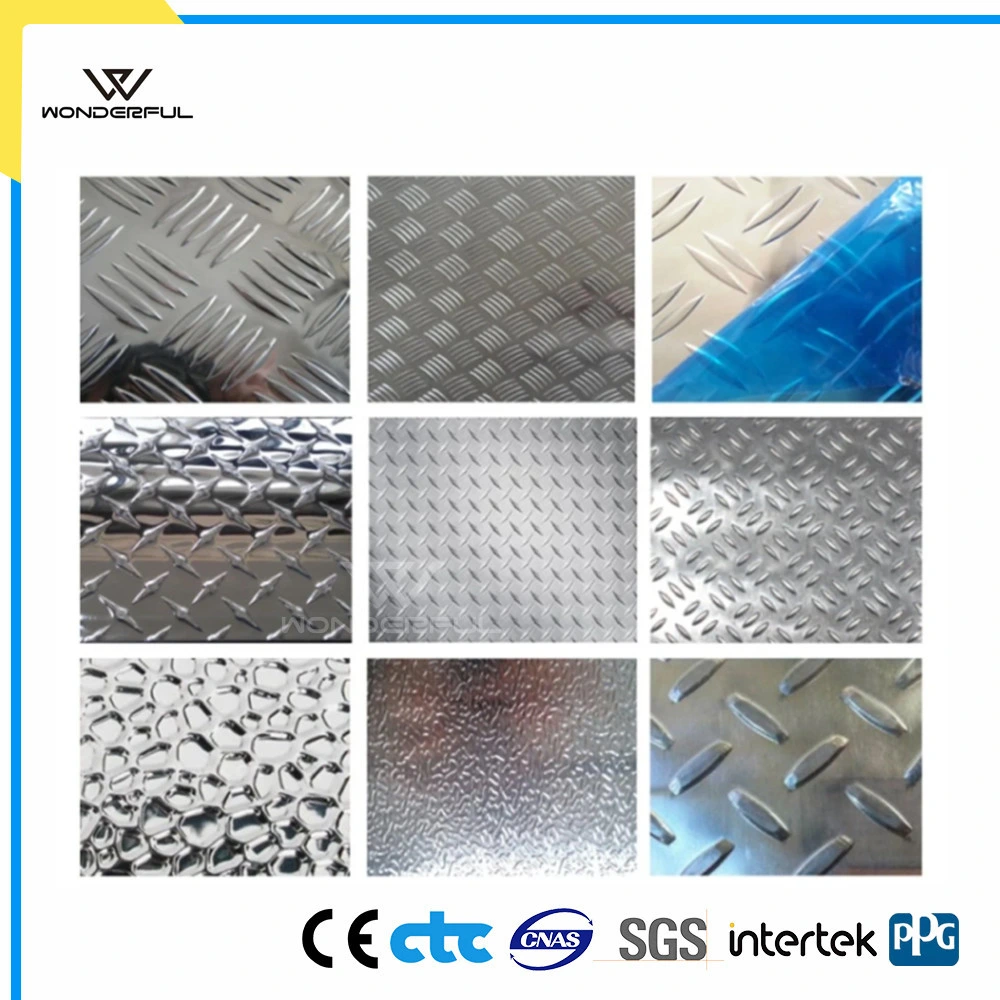 Anti-Slip Heat Insulation Anodized Stucco Embossed 1/2/3/4/5 Bar Aluminum Checkered Chequered Plate for Building Decoration