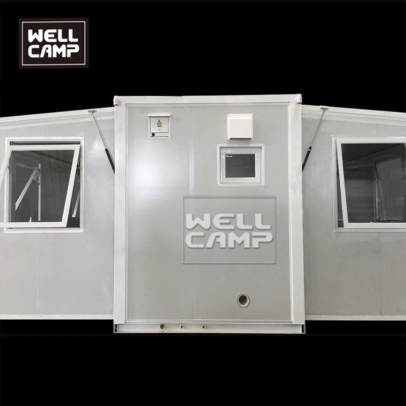 Ampliable Wellcamp contenedores prefabricados casa con dos dormitorios