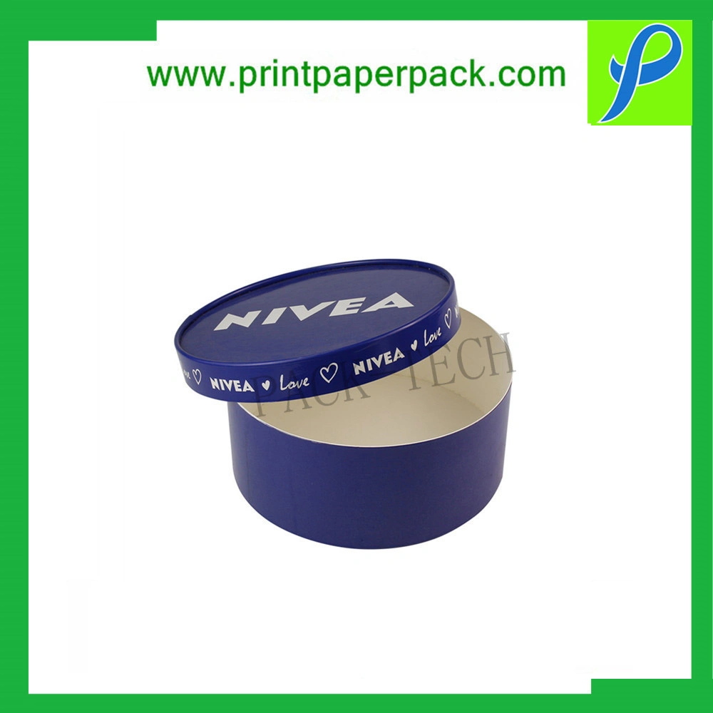 Custom Bespoke Logo Printed Round Shaped Flower Gift Box Jar Packaging Box