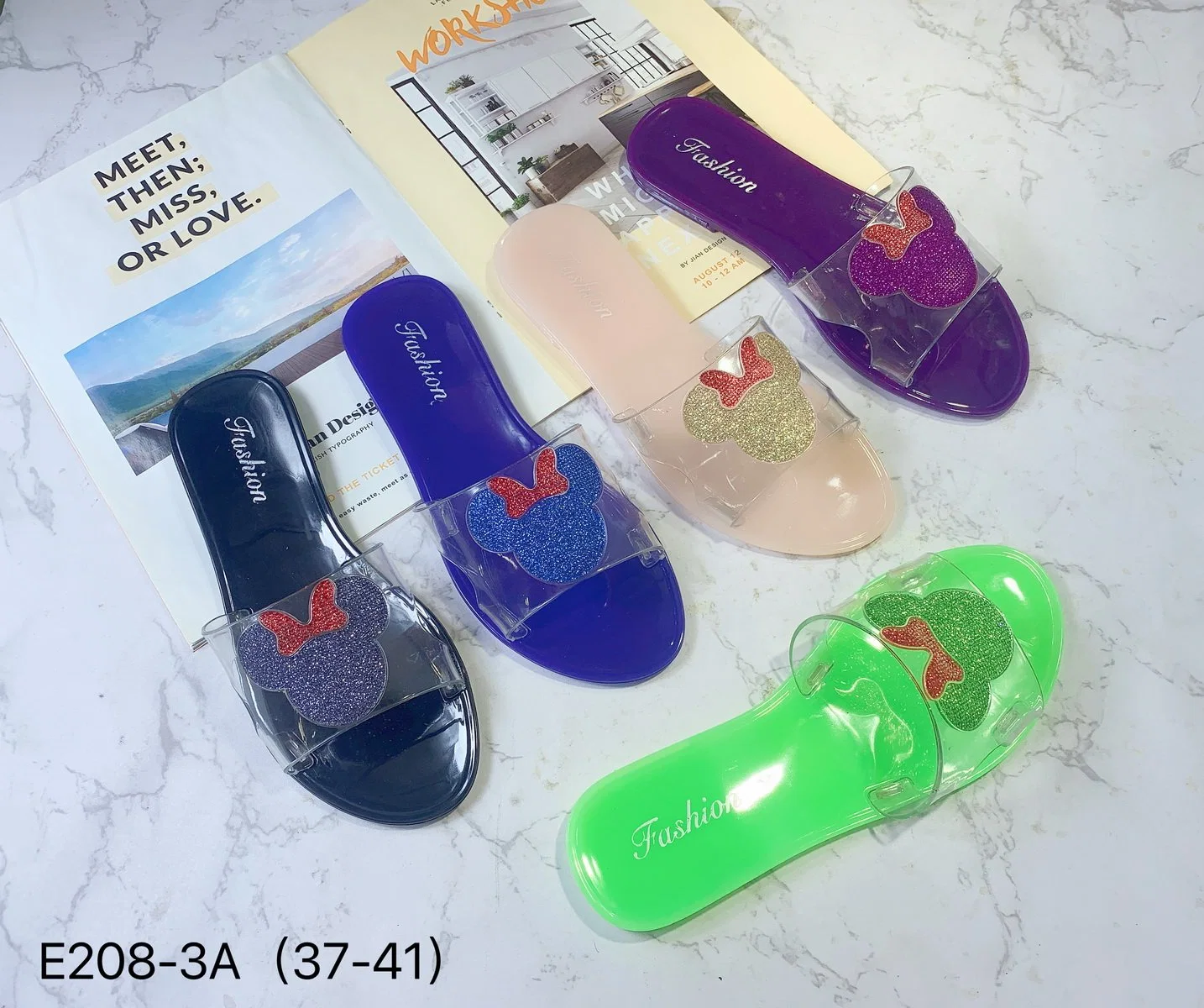 PVC Jelly Slipper Lady Shoes