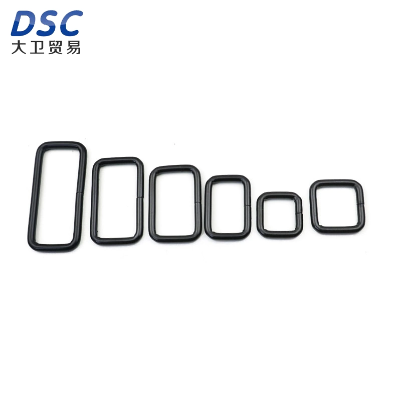 Electrophoresis Black 3.8mm Iron Ring Square Buckle Ring Clothing Belt Metal Connector