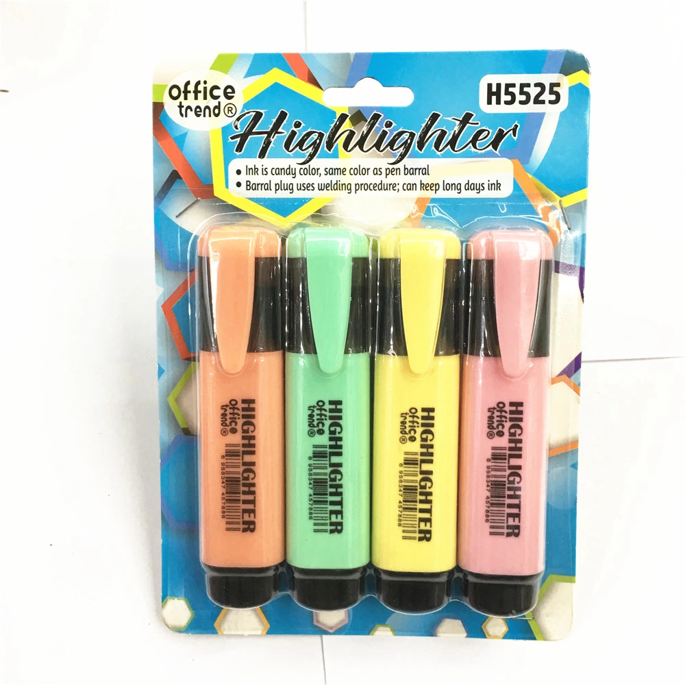 4pk Highlighter Marker Pen Stationery Set for School Supply Promotional Pen