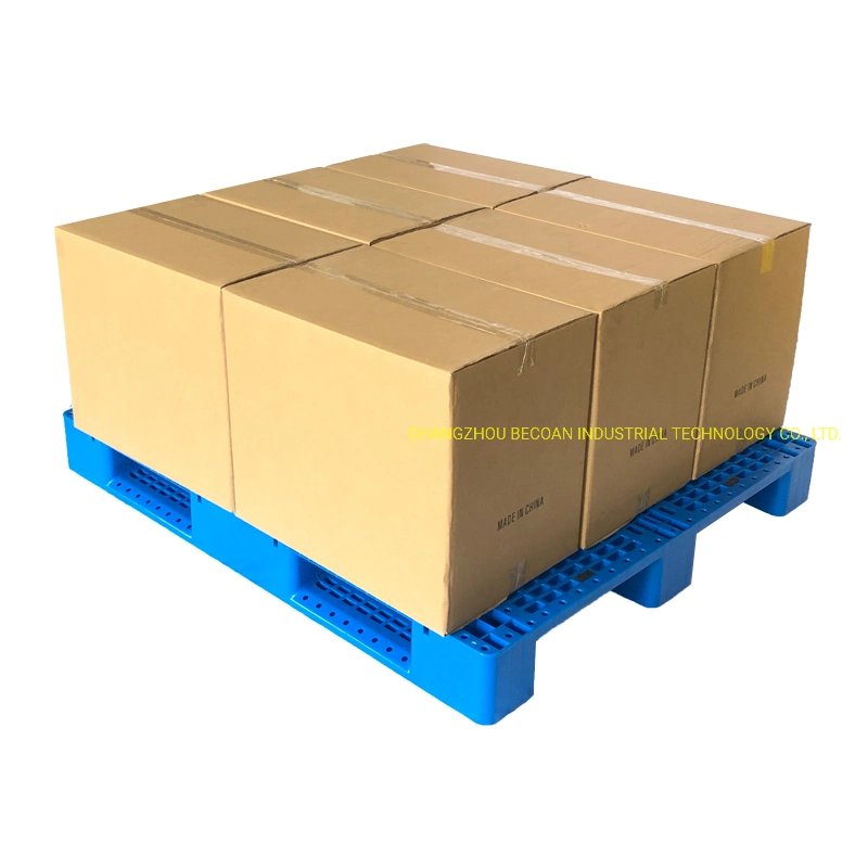 Venta al por mayor Cheap Blue Entrada de 2 vías Pisos con ventilación uso malla HDPE material almacén Acero reforzado Euro plástico Pallet con mejor Precio