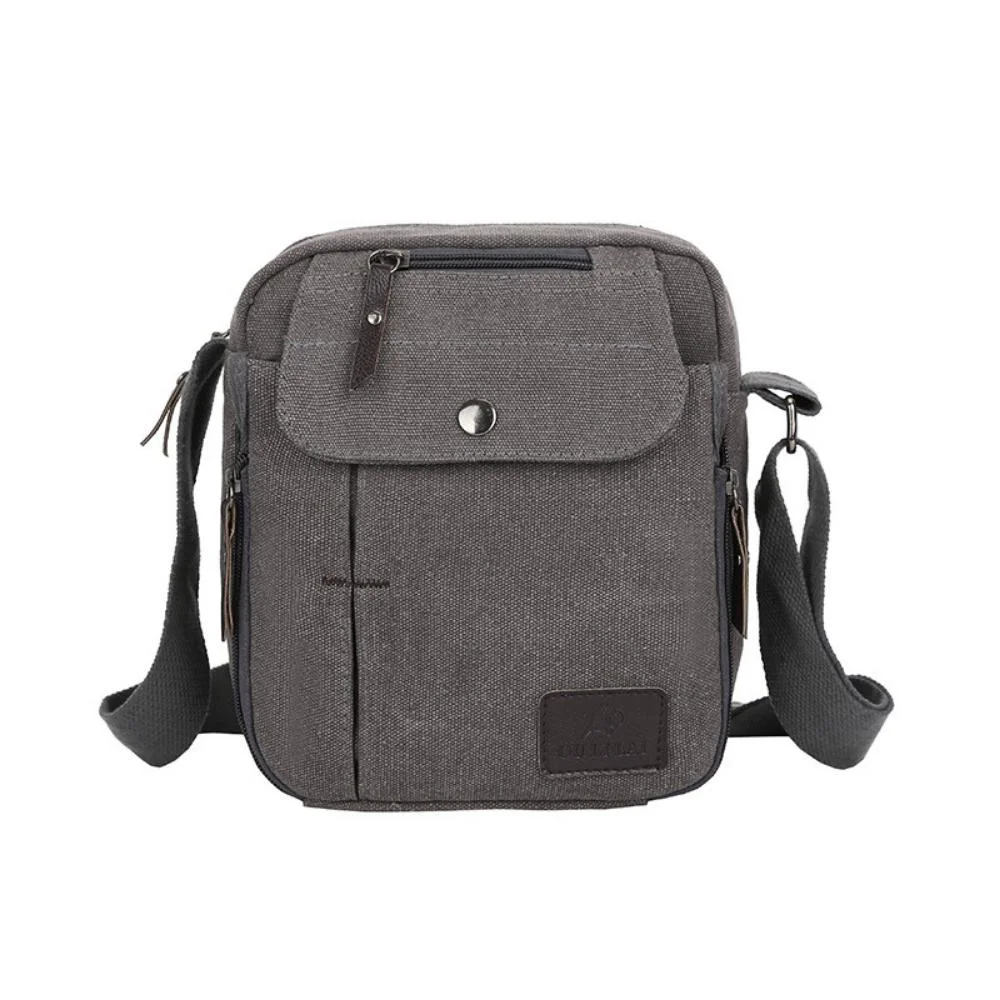 Men Canvas Small Messenger Bag Casual Shoulder Bag Chest Bag Travel Carry Bag Multi-Pocket Purse Simple Crossbody Shoulder Bag Travel Bag Handbag Wyz21908