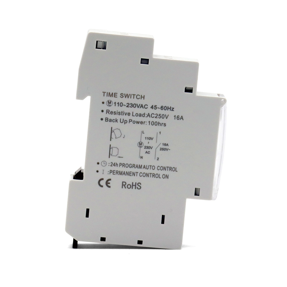 Sul180A 230-240 VAC / 110VAC Mechanical Day Timer Power Reserve 100 Hours DIN-Rail 24 Hour Analogue Time Switches