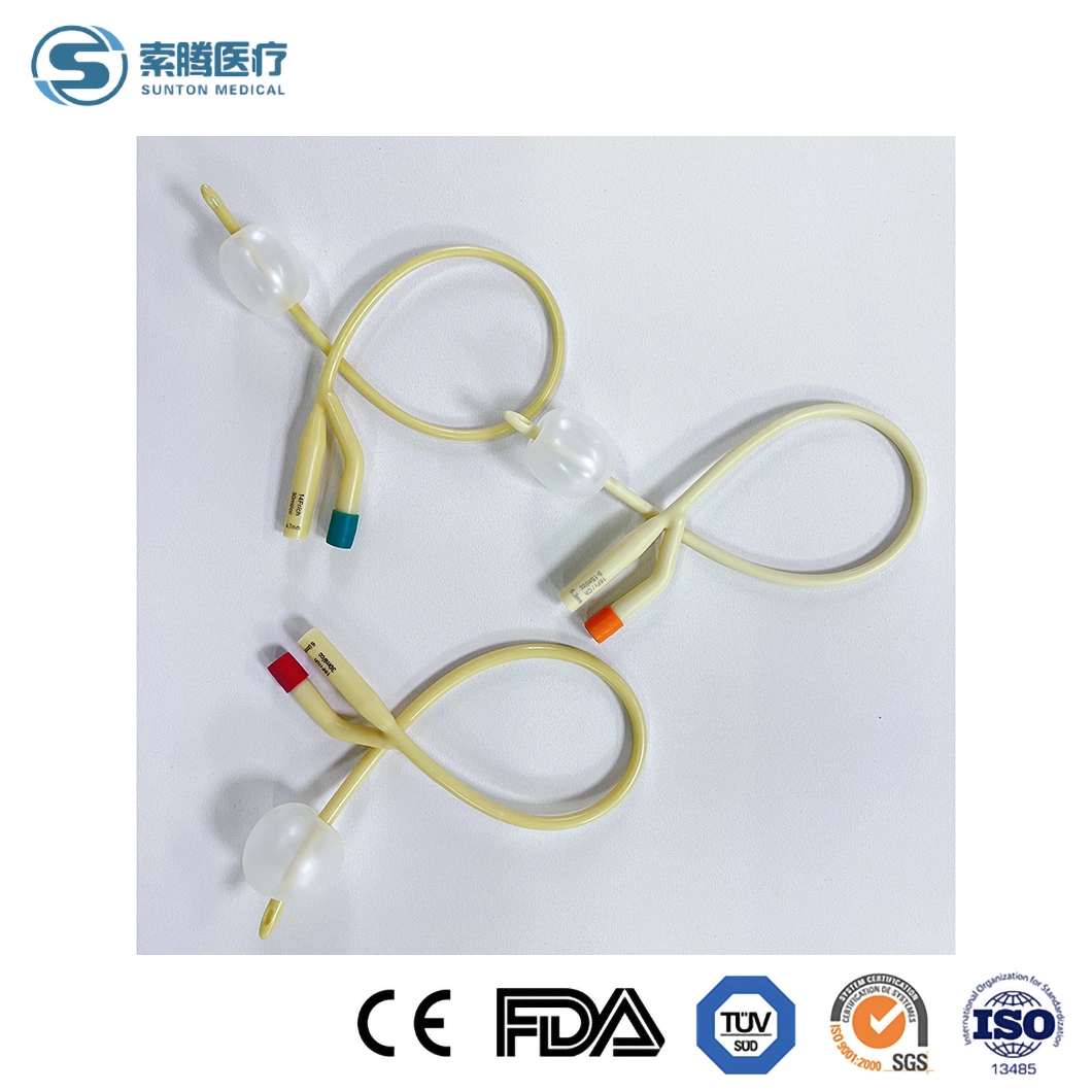 Sunton China Medical Disposable 1 Way 2 Way 3 Way Urinary Catheter Latex Foley Catheter Suppliers High-Quality Pediatric or Adult Male External Condom Catheter