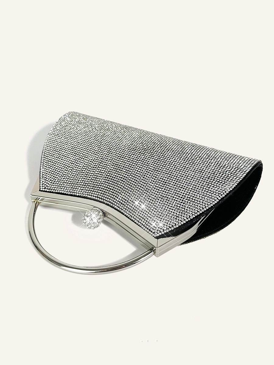 Crystal Handbag Female Bling Silver Banquet Sparkle Purse Hand Bags