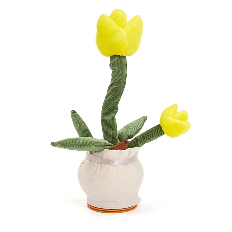 Hot Sale Products Cute Stuffed Flowerpot Twisting Dance Sunflower Doll Talking Singing Music Dancing Flower Plush Toy