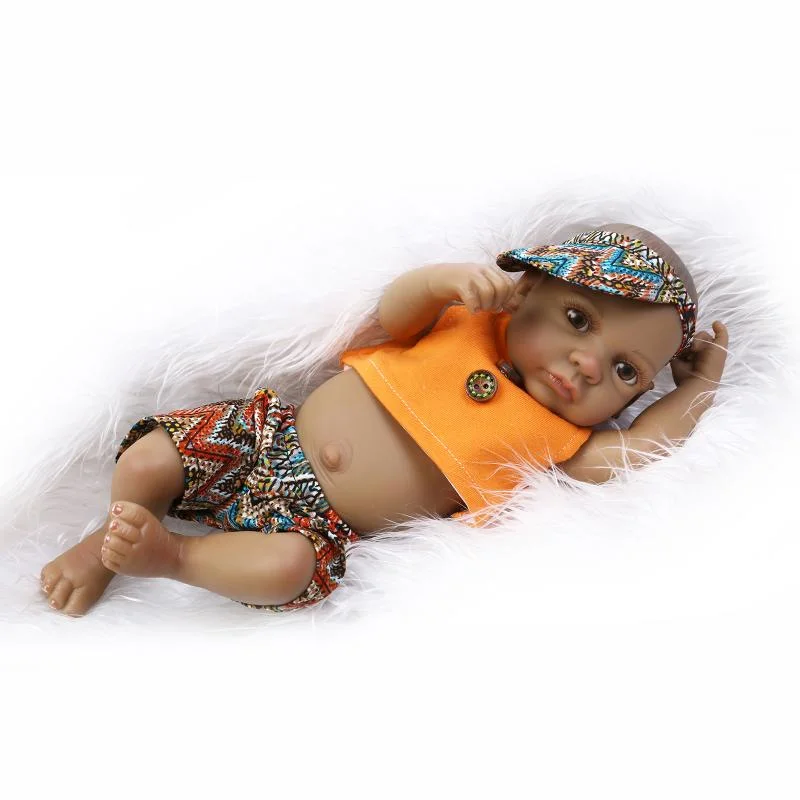 African Doll Black New Born Baby Toys New Design оптом 10-дюймовые детские куклы Newborn Reborn с одежкой