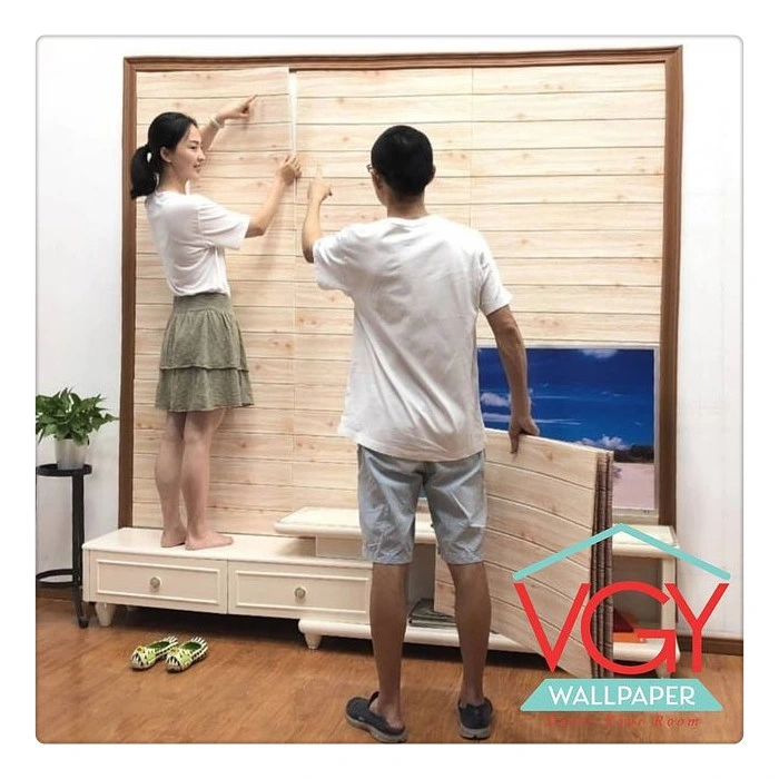 2021 3D PVC Foam Wallpaper XPE PE Foam Self Adhesive Foam Wall Sticker Brick Wood Cartoon Designs Soft Kids Room for DIY Wall Decoration