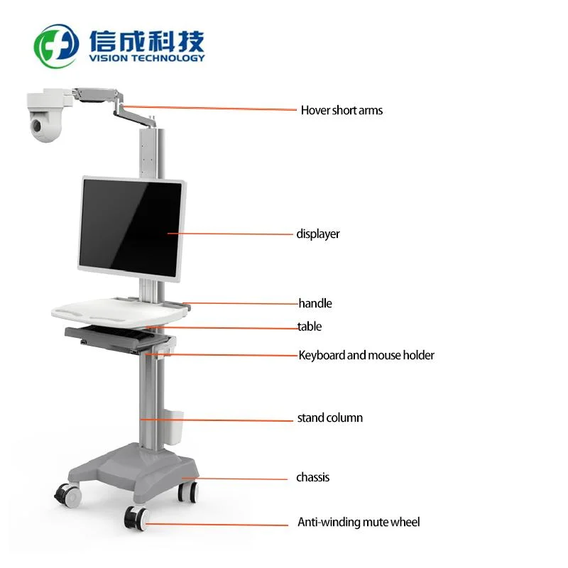 Mobile Equipment Trolley Support Camera Telemedicine Monitoring System in Hospital