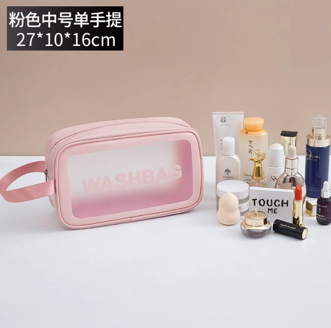 Large Capacity Portable Travel Washing Bag Transparent Toiletry Bag PU Waterproof Makeup Case Cosmetic Storage Case