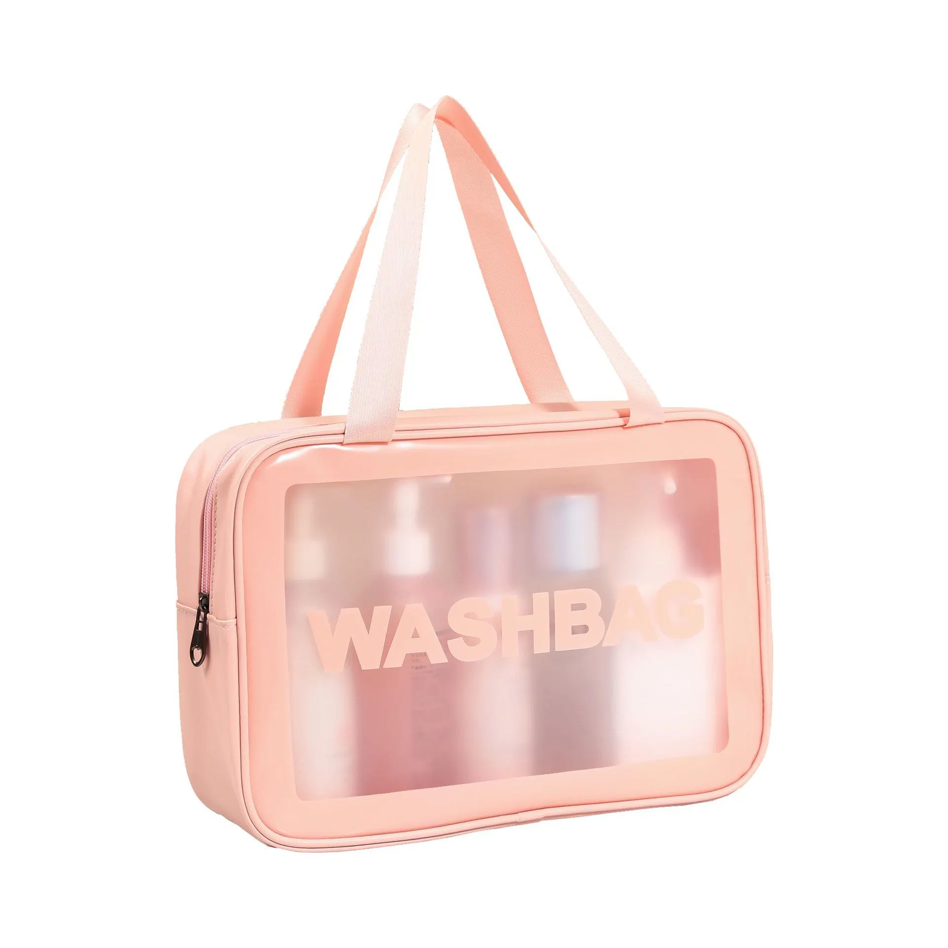 Sac de toilette de voyage en PU EVA durable pour le rangement des cosmétiques de bain et de maquillage.