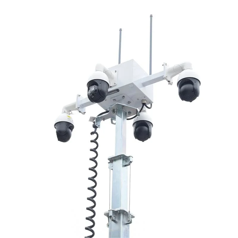 Custom Mobile Solar Power CCTV Tower Parking Lot Commercial Security Camera Towers
