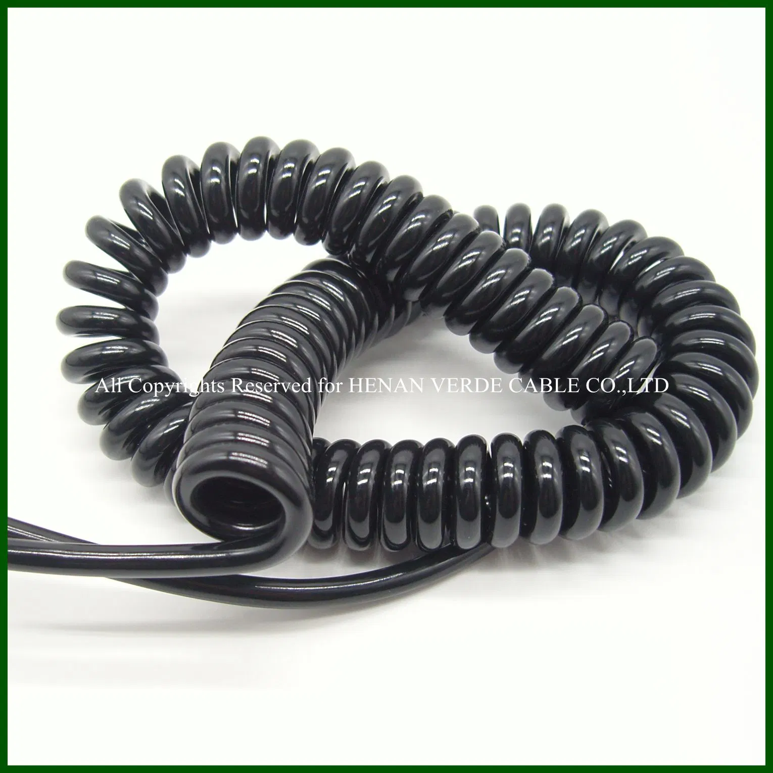 Flexible Extension Cables PU PUR Spring Coiled Spiral Wire Cable for Auto Car and Trailer