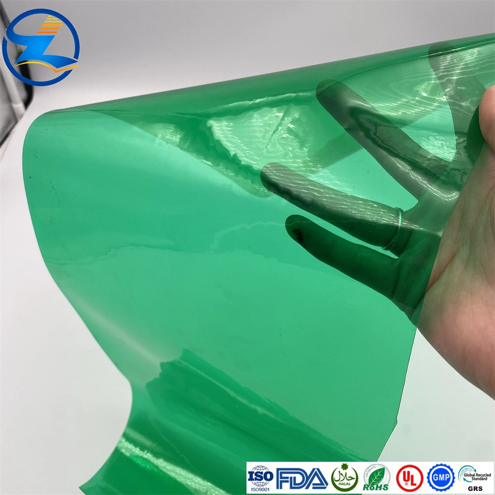 La película de PVC de color verde suave para la fabricación de bolsas