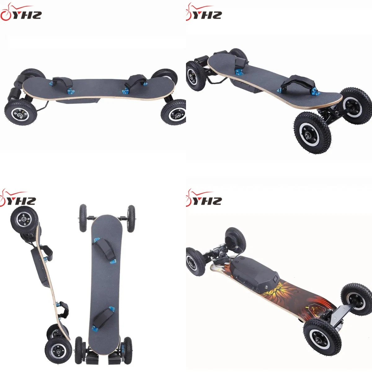 4-PU-Wheels Offroad Bambú Skateboard con Control remoto eléctrico Skateboard