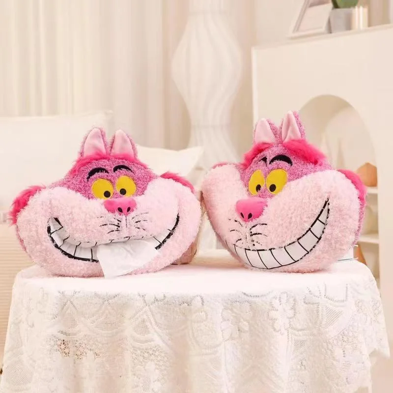 Cartoon Wonderful Cat Tissue Box Cute Plush Throw Pillow Cheshire Cat Tissue Drawer Household Tissue Set Car Tissue Box