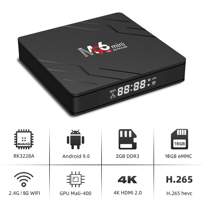 M96 ميني تلفزيون مربع تلفزيون رخيص Android Smart IPTV الجهاز الأعلى ذاكرة RAM سعة 2 جيجابايت 16 جيجابايت مشغل Google YouTube 2g16g Rk3228A صندوق تلفزيون 2.4G/5g Dual WiFi Android 9.0