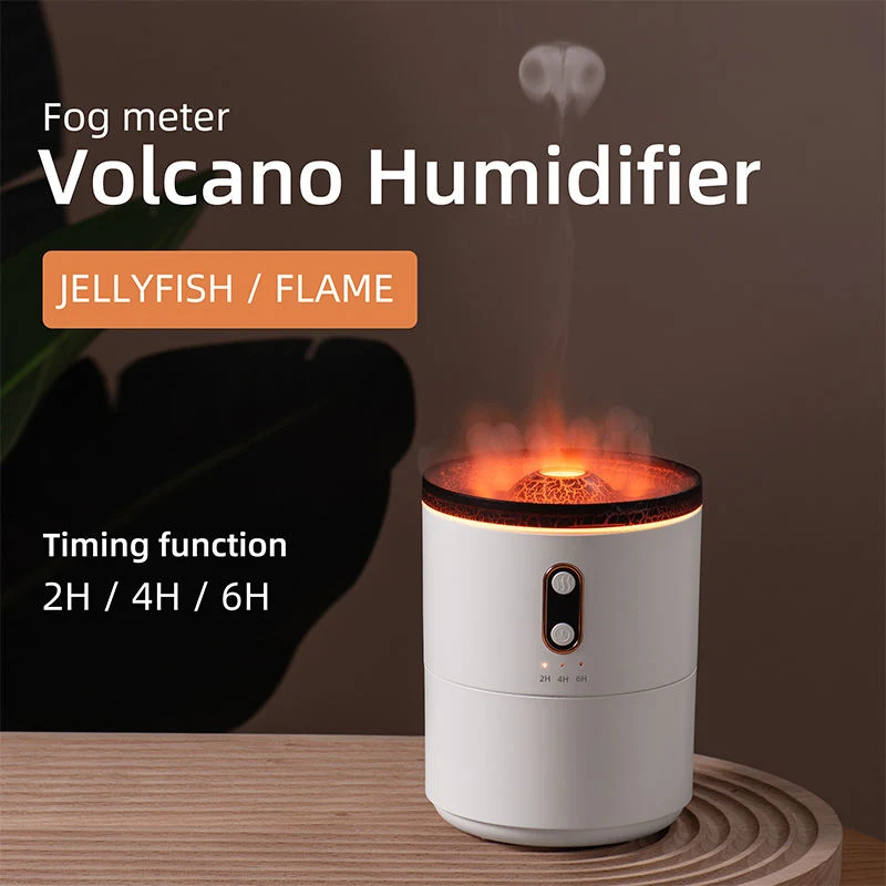 Jellyfish Electric Aroma Diffuser Mist Maker Volcano Flame Humidifier Diffuser Ultrasonic Essential Oil Humidifier Volcano Air Humidifier