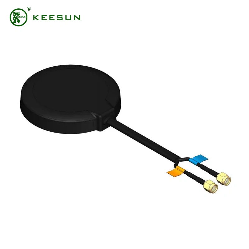 GPS GSM 2 in 1 Round Shape Combination Combo Antenna with SMA Male Connector