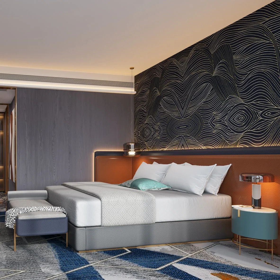 Mobiliario de habitación de lujo contemporáneo para la hospitalidad Resort Villa Apartamento
